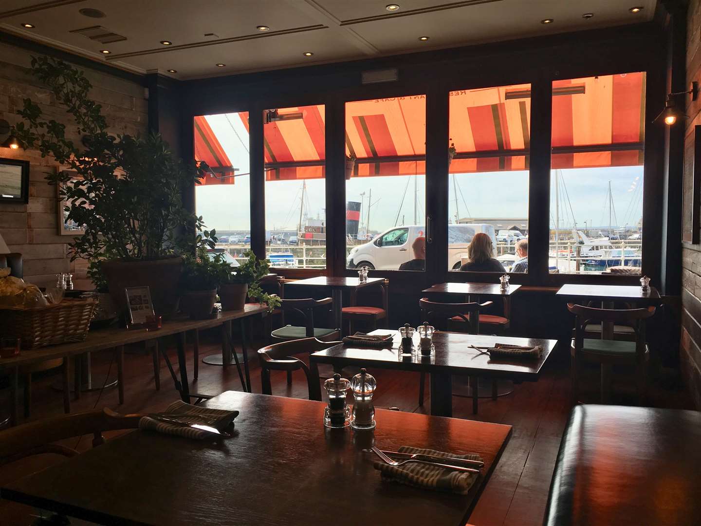 Big wide opening windows offer views across the picturesque marina at Ramsgate's Royal Harbour