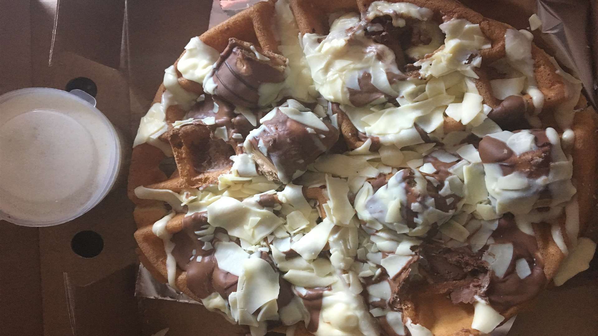 The Kinder Bueno waffle, which had toppings missing