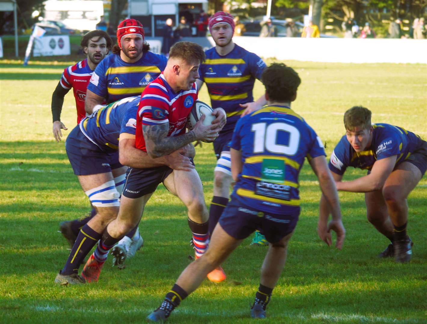 Will Holling on the charge as Juddians get the better of their hosts. Picture: Adam Hookway