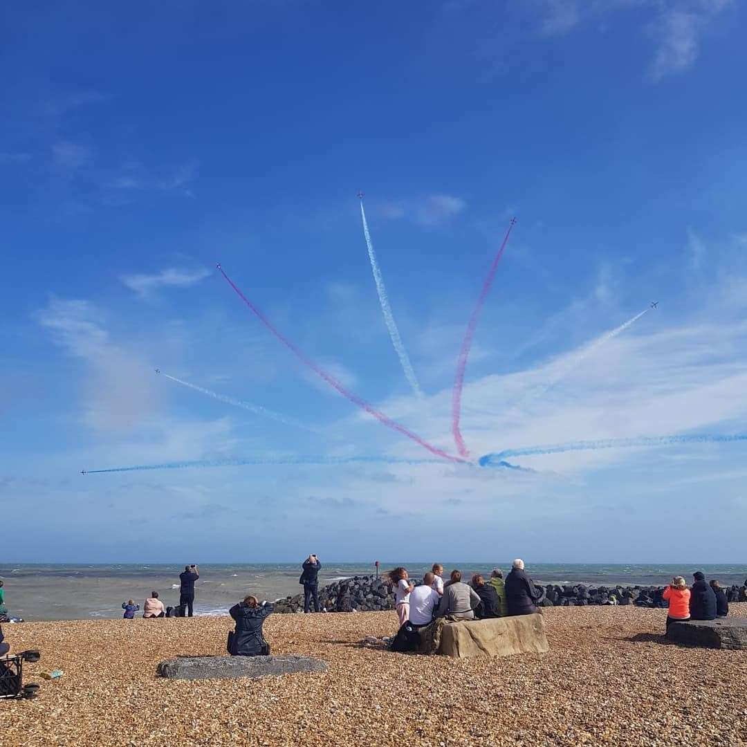 The Red Arrows wowed the crowds in Folkestone. Picture: Emma Kennett