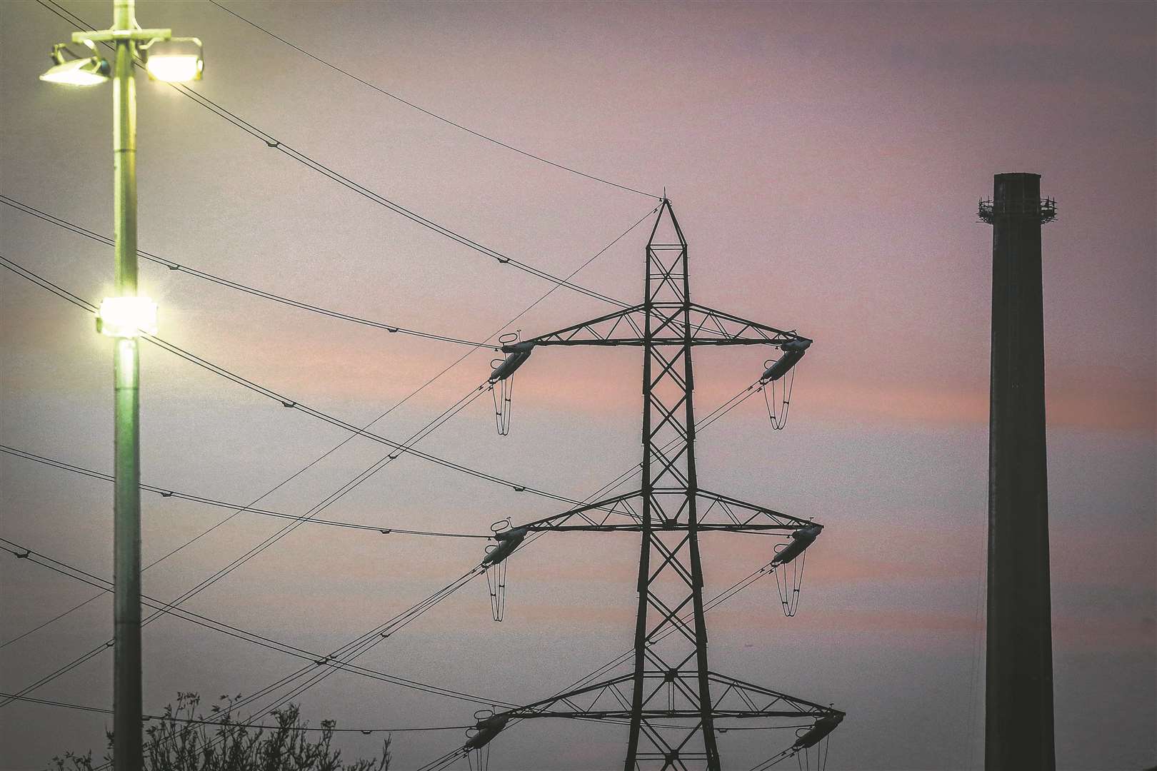 Pylons above Ebbsfleet United's Stonebridge Road ground. Picture: Matthew Walker