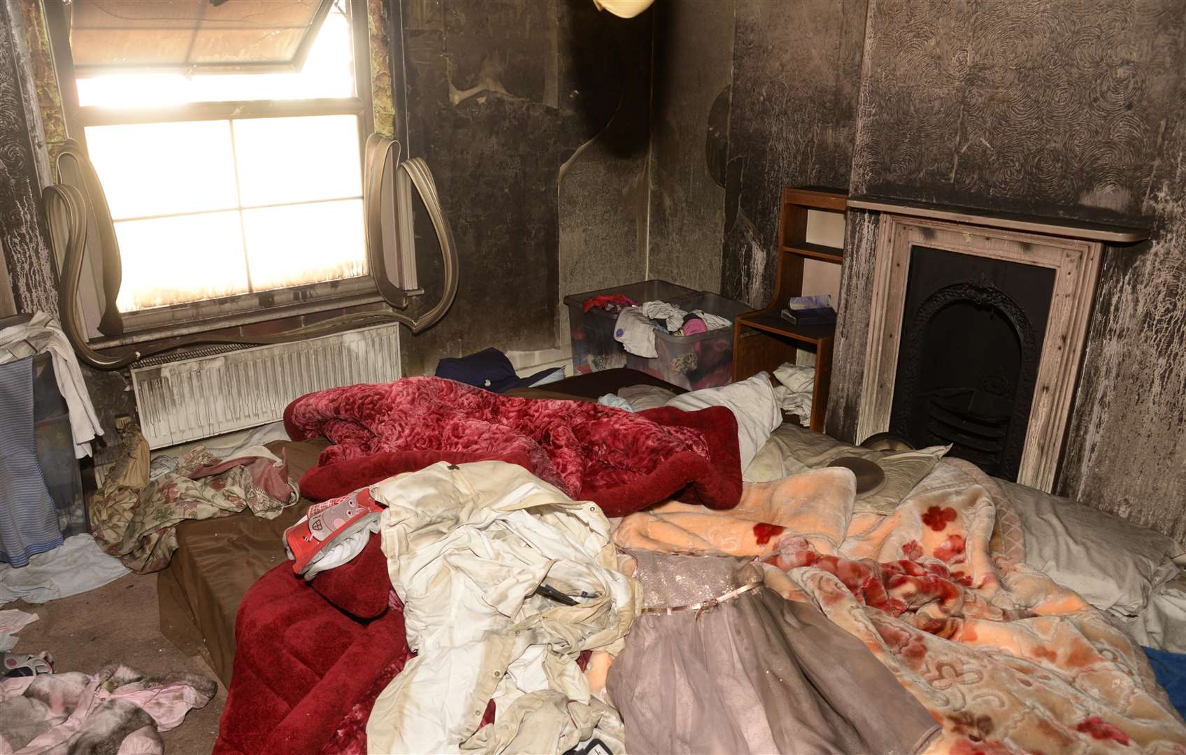 The family's clothing and bedding was all either destroyed or contaminated by smoke.