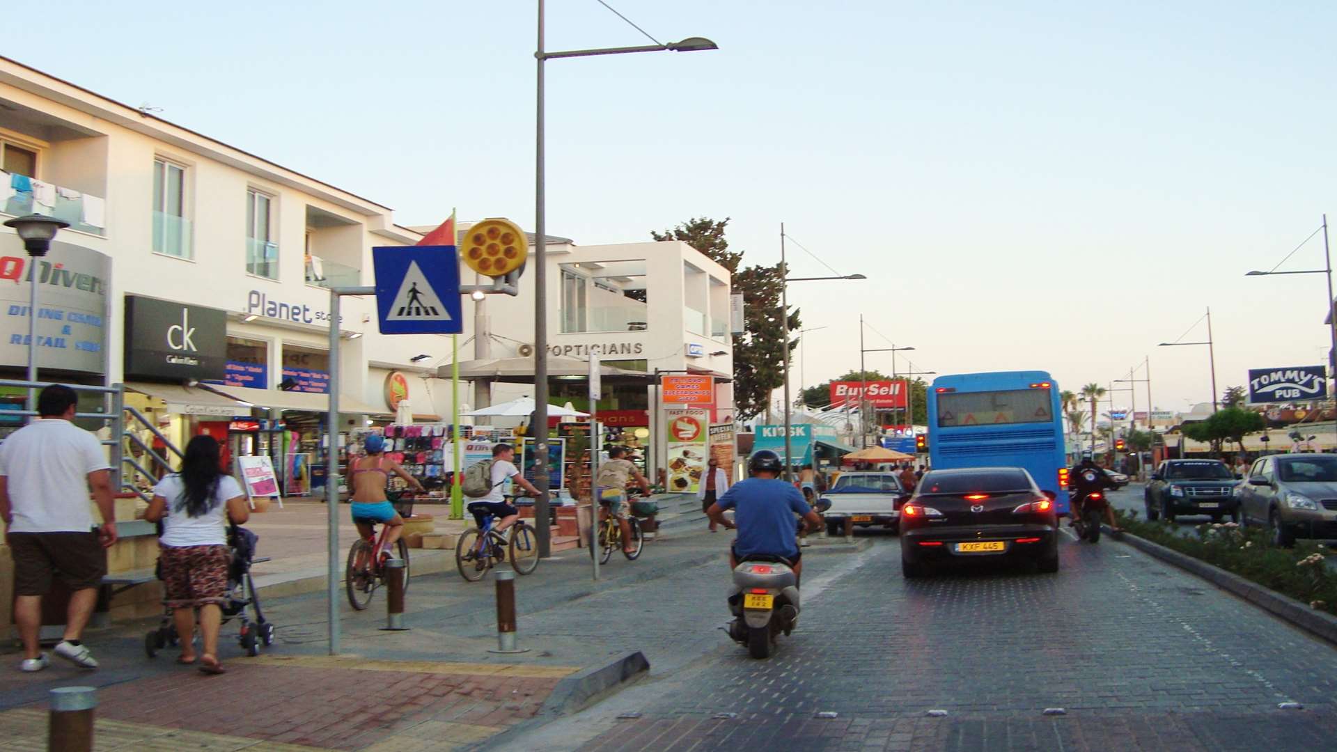 The busy main road in Makronissos, Ayia Napa