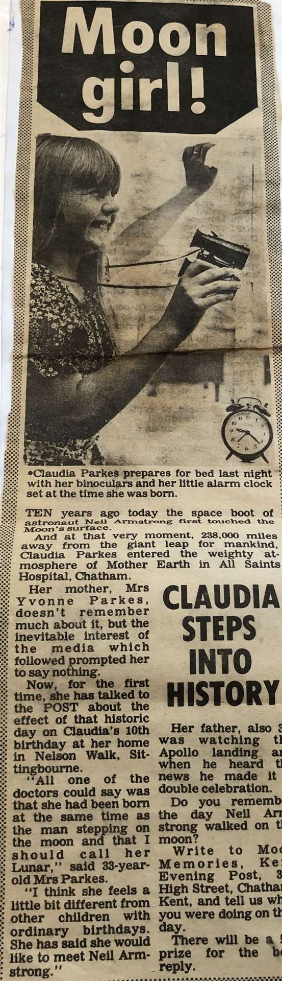 The article from 40 years ago - the paper mistakenly called Maria 'Yvonne' in the editorial (14058347)