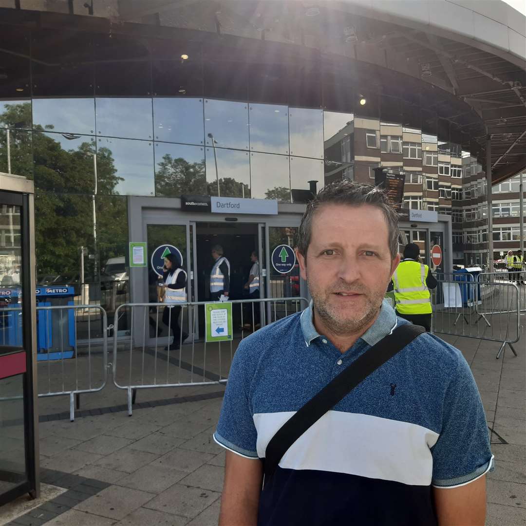 Chris Waterton, 44, had to travel to Dartford station from Swanley today to catch a train but says he is sympathetic with the strike action. Photo: Sean Delaney