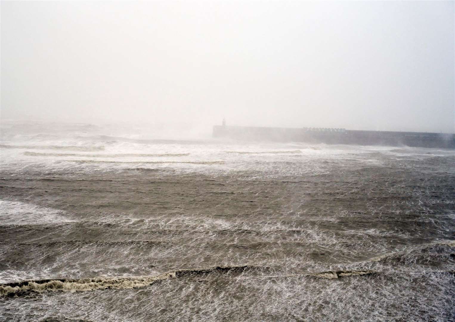 Folkestone harbour arm when Storm Ciaran hit Kent in November. Picture: Barry Goodwin