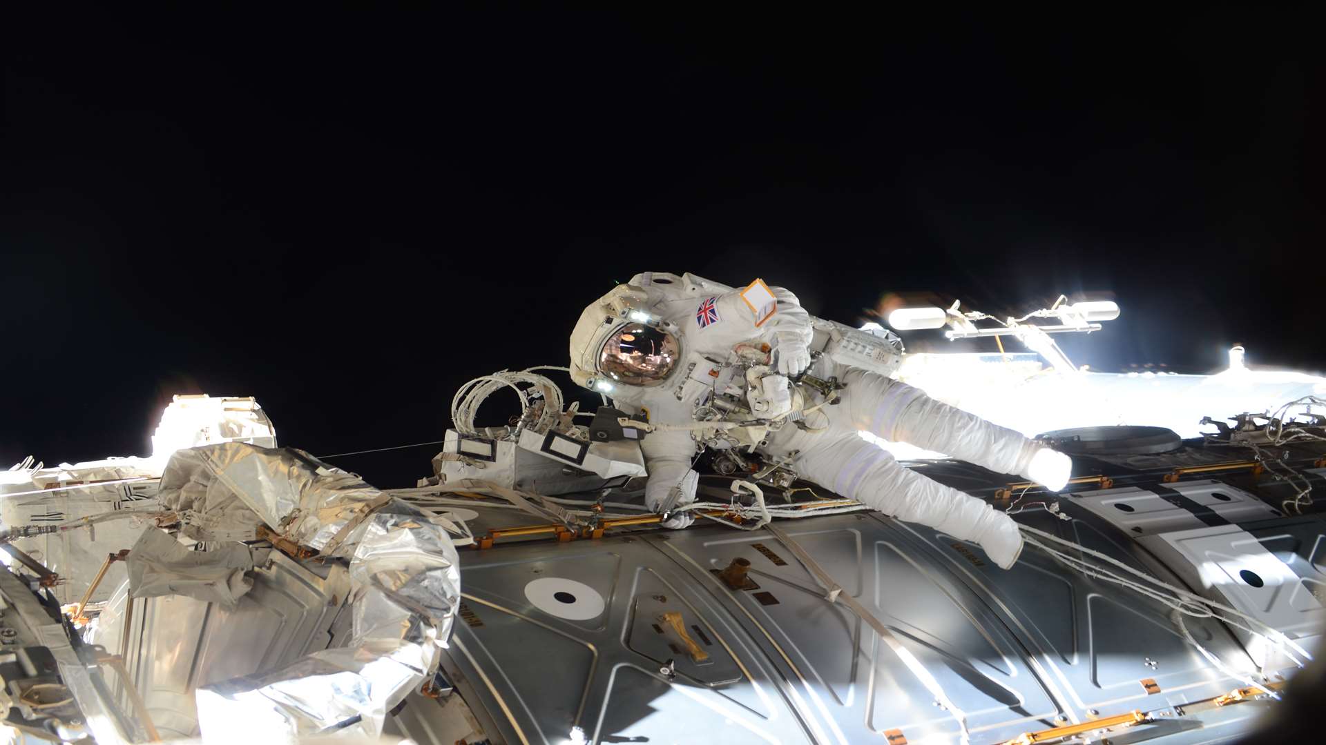 Major Tim Peake embarks on his first spacewalk. Picture: Tim Peake flickr