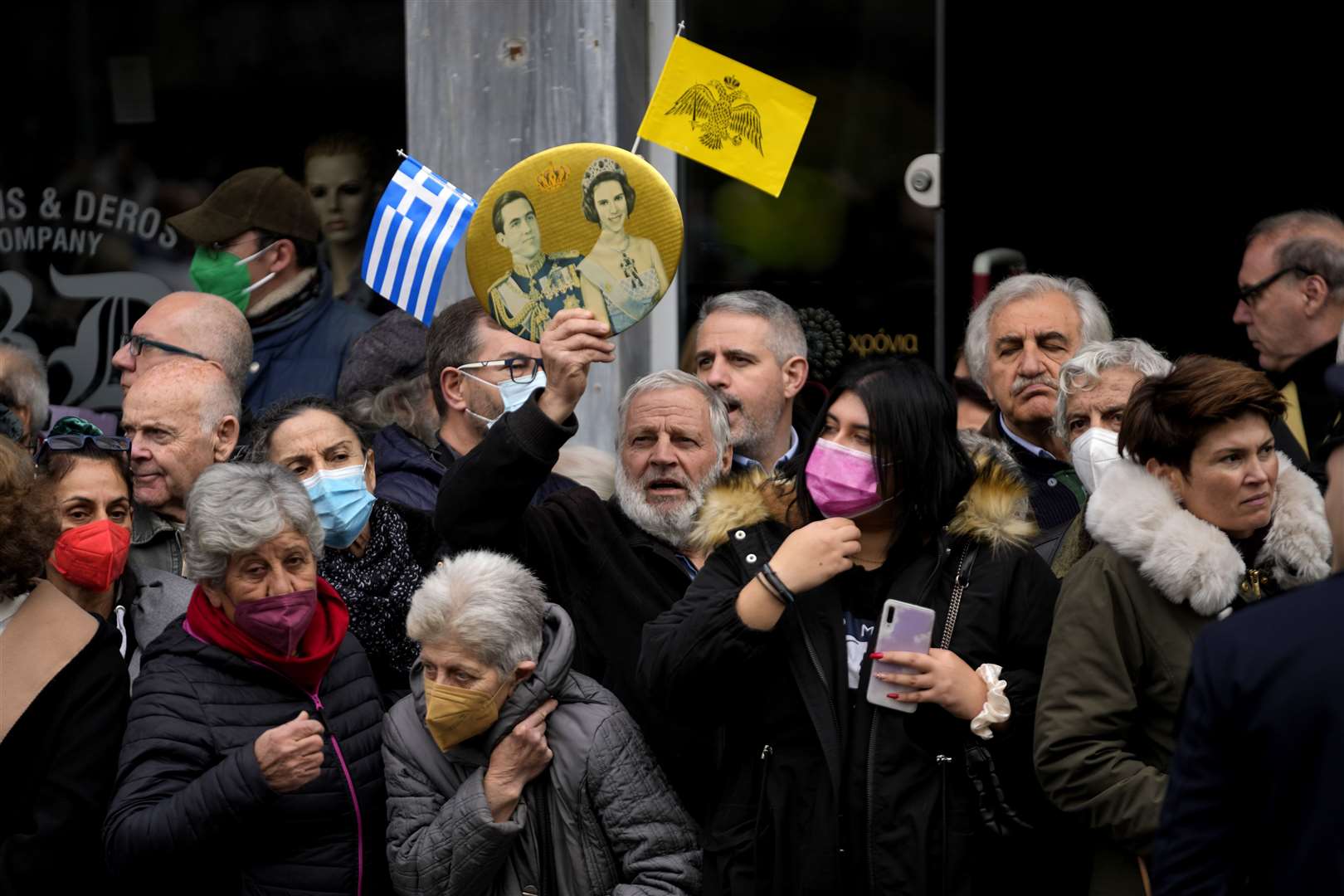 Well-wishers at the Chapel of Saint Eleftherios (AP)