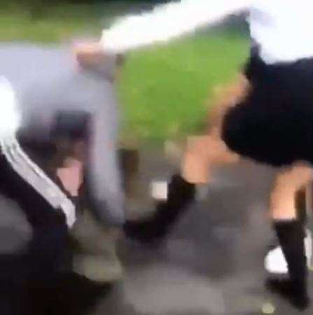 The victim was repeatedly kicked in the head by the group of girls (19460660)