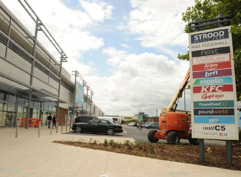 The child was injured at Strood Retail Park.