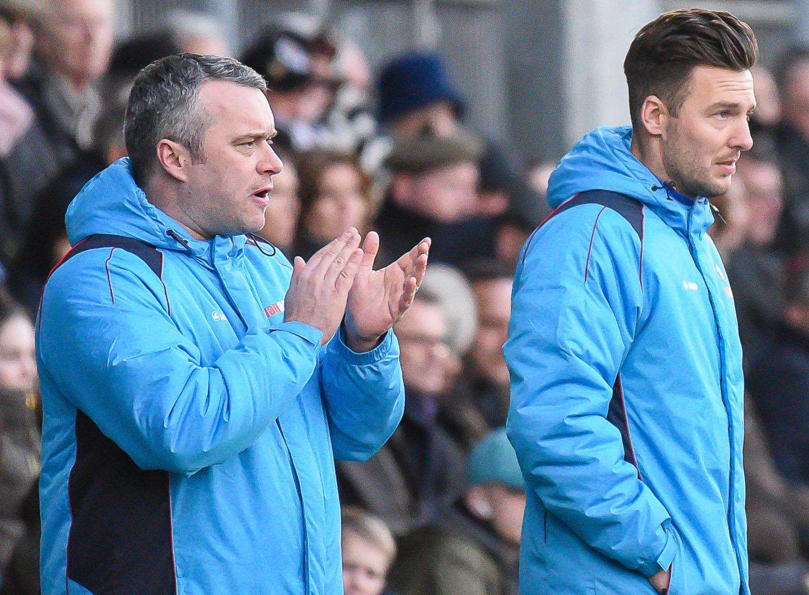 Jamie Coyle (right), with joint-manager Adam Flanagan, says belief is rising at Princes Park Picture: Alan Langley