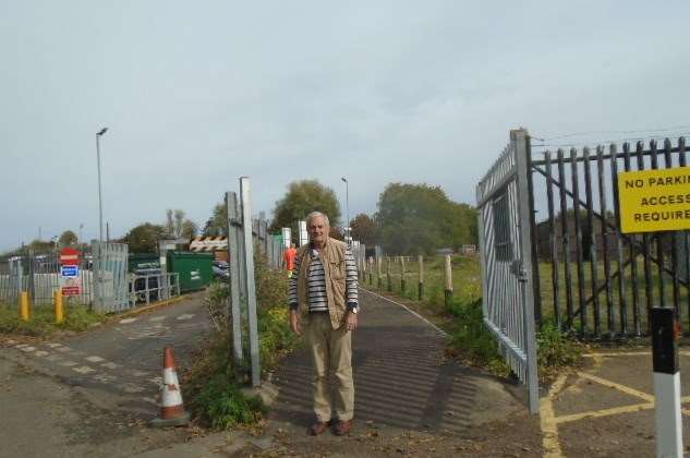 Cllr Trevor Bond at the new pedestrian access at Deal Household Waste and Recycling Centre in Southwall Road, Deal