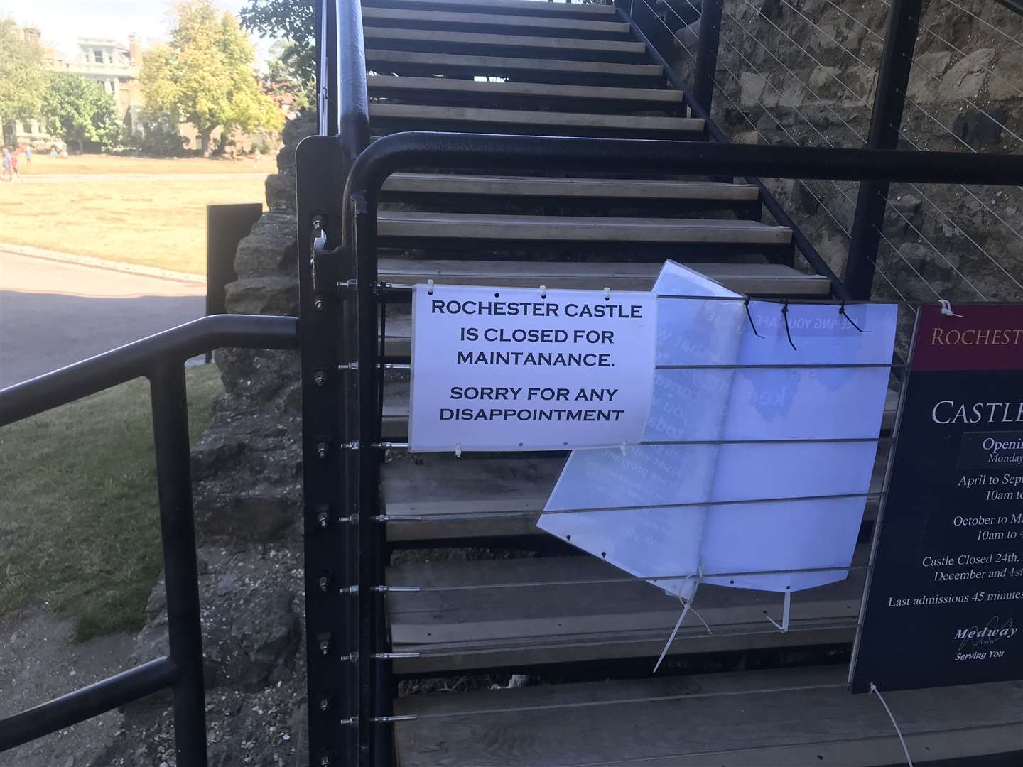 A sign posted at the castle today says it is closed for maintenance
