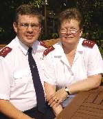 SUPPORT: Fred and Elaine Eardley aregiving emotional help to experts working at the London bombings site. Picture: NICK JOHNSON