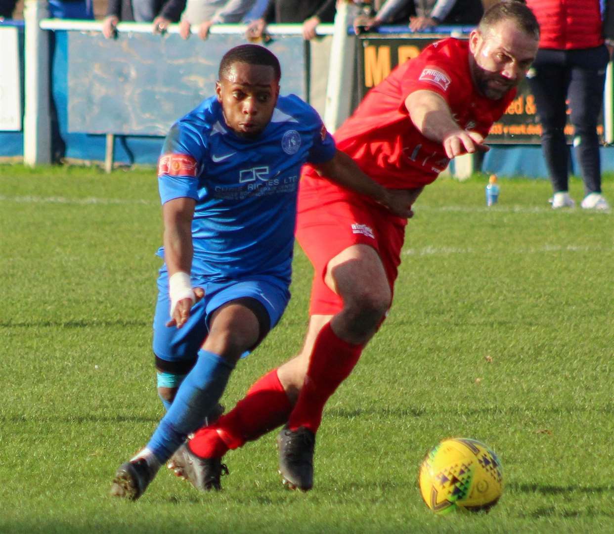 Herne Bay winger Kieron Campbell set them on their way to victory with the opening goal in the play-off final. Picture: Keith Davy