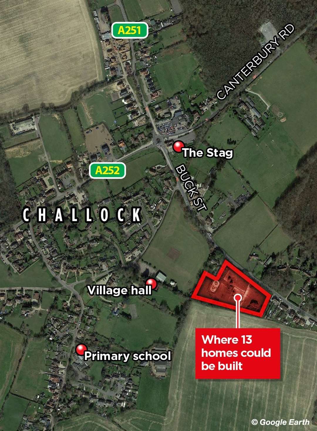 Clarendon Homes wants to build 13 new homes in Buck Street, Challock