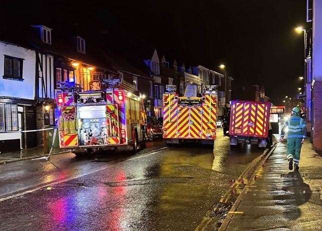 Emergency crews at the scene in St Dunstan's Street, Canterbury