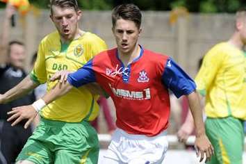 Tom Derry playing for Gillingham against Ashford in 2013 Picture: Barry Goodwin