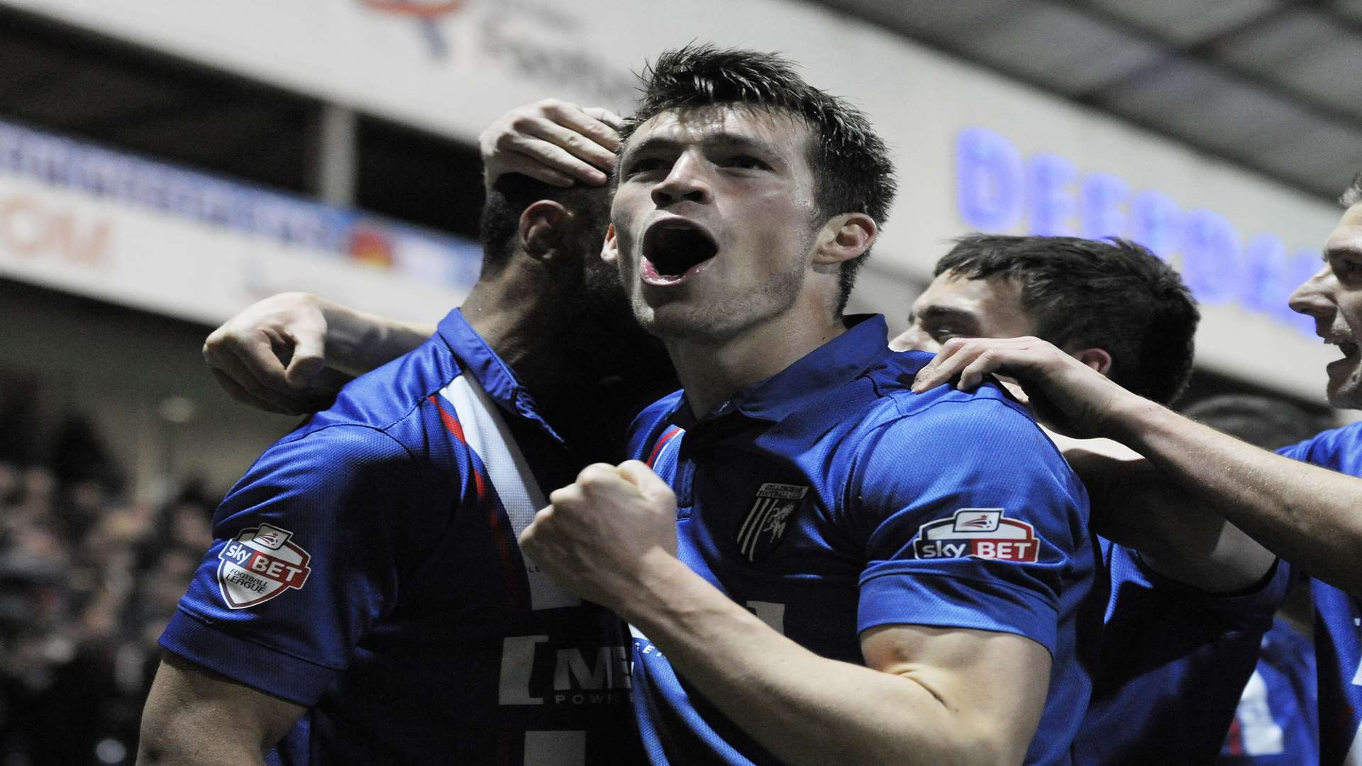 John Marquis celebrates Gills' equaliser at Preston Picture: Barry Goodwin