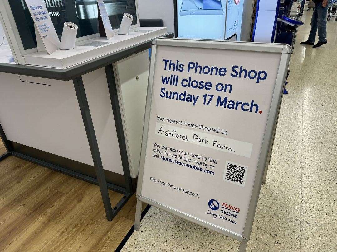 The Phone Shop inside Tesco in Tenterden will close next month. Picture: Sue Ferguson