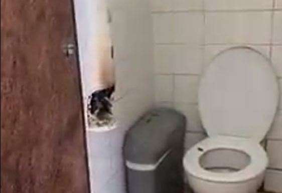 Toilet tissue had also been set on fire. Picture: Mehmet Dari