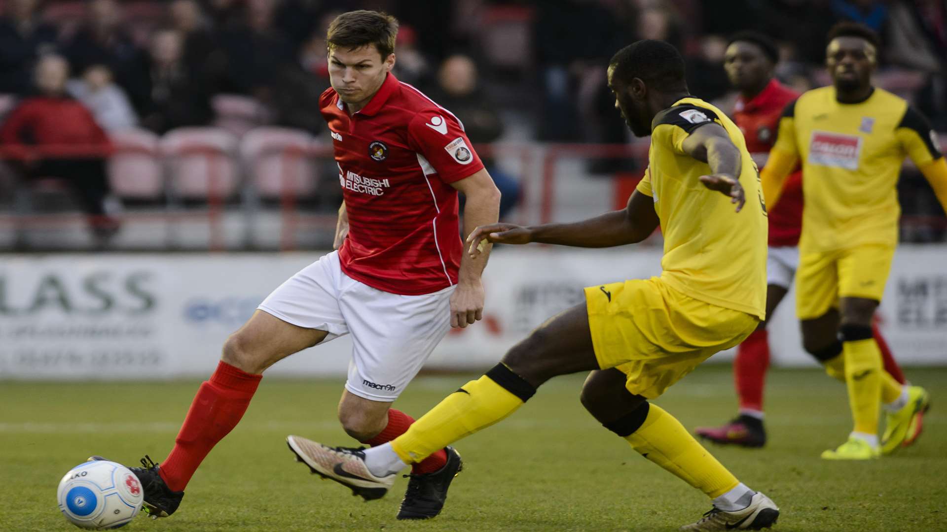 Charlie Sheringham on the ball for Ebbsfleet Picture: Andy Payton