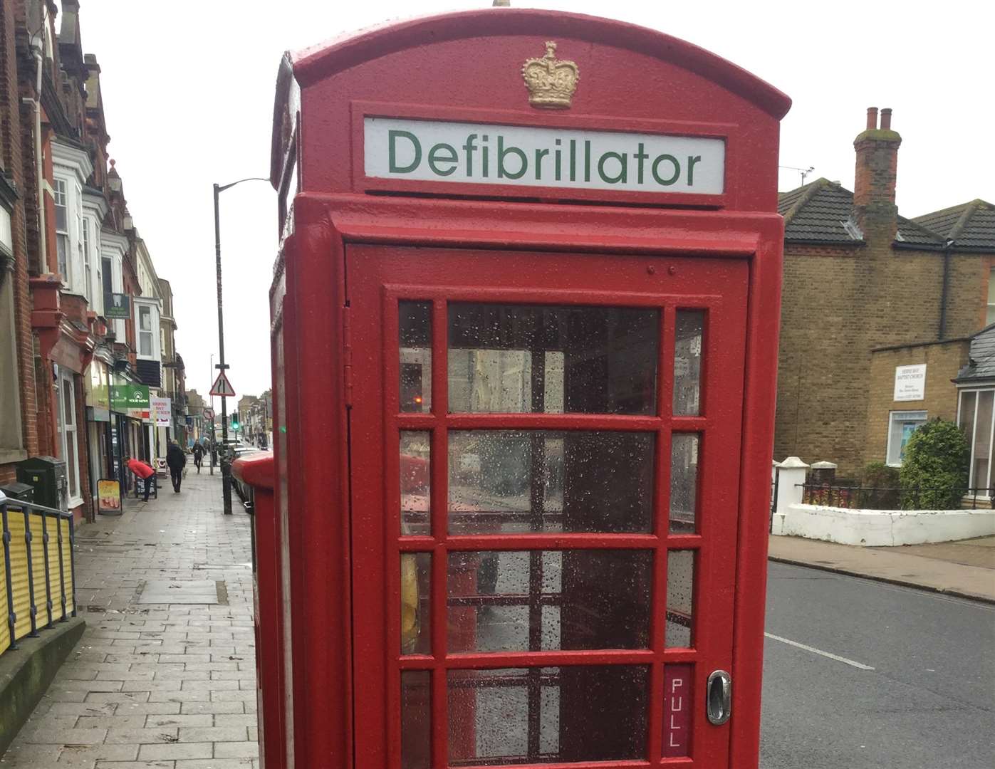 The defibrillator station is in a former telephone box in Herne Bay High Street (7097013)