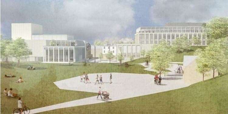 An artist's impression of the proposed civic centre from the Calverley Grounds (9881793)