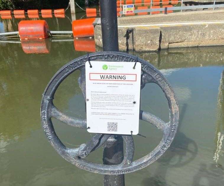 A warning notice at a lock gate. Picture: Environment Agency