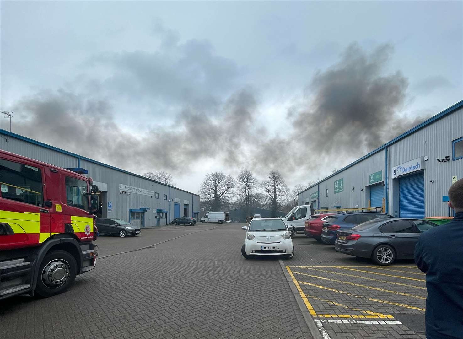 Fire at industrial unit in Revenge Road in Chatham. Picture: Elliot Liquorish