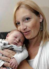 Carine McCarthy, of Herne Bay, with her baby