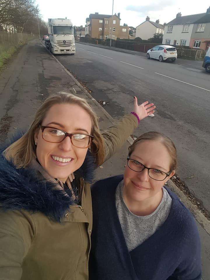 Rachael Martin-Smith and Mandy Garford celebrating after the trailer's removal