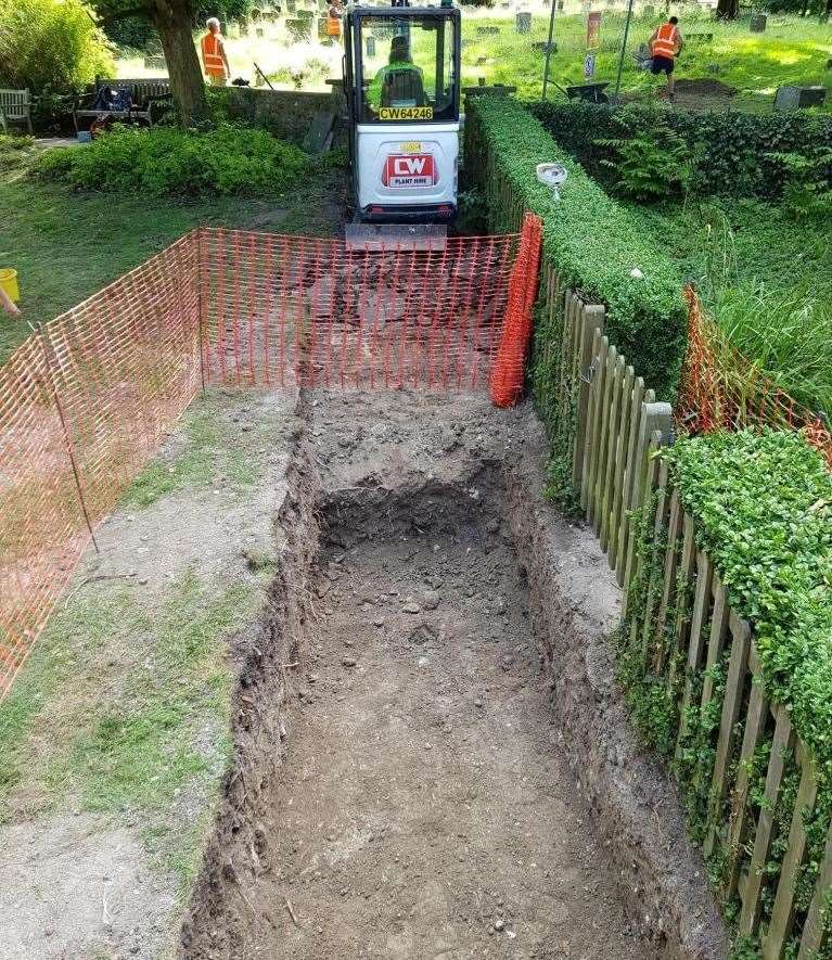 A trench was one of many things discovered at the church. Picture: Pathways to the Past