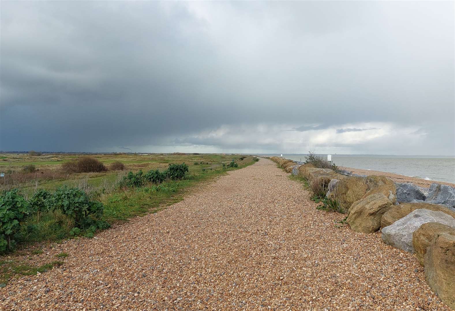 The 3km shingle path stretches between Sandown Castle and Sandwich Bay