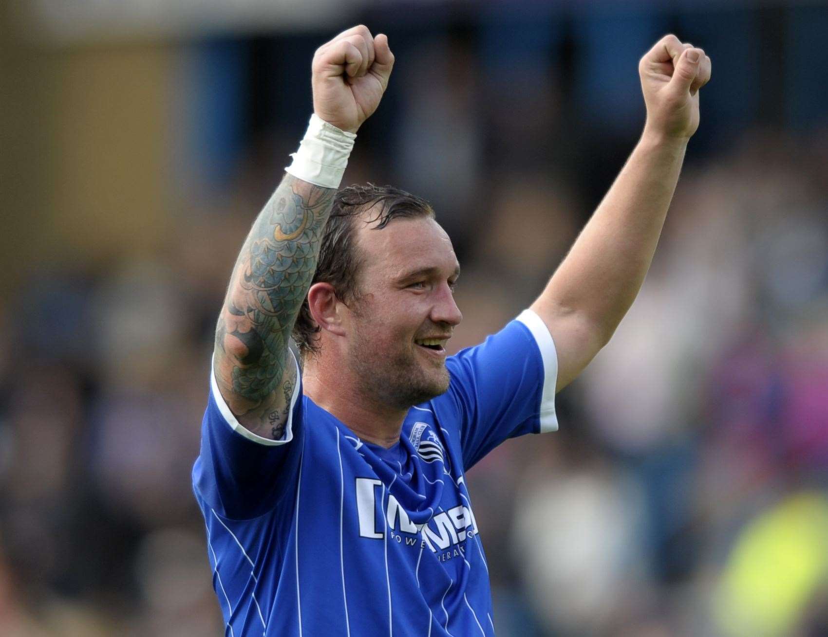 Danny Kedwell reached League 1 with Gillingham Picture: Barry Goodwin