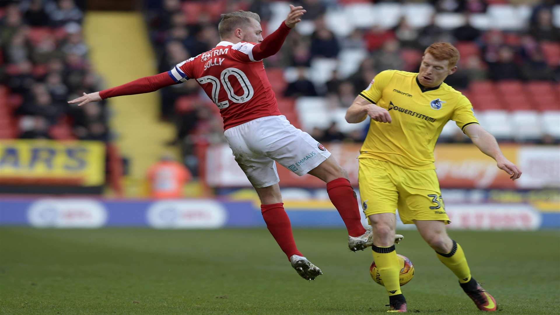 Charlton's Chris Solly in the thick of the action. Picture: Barry Goodwin