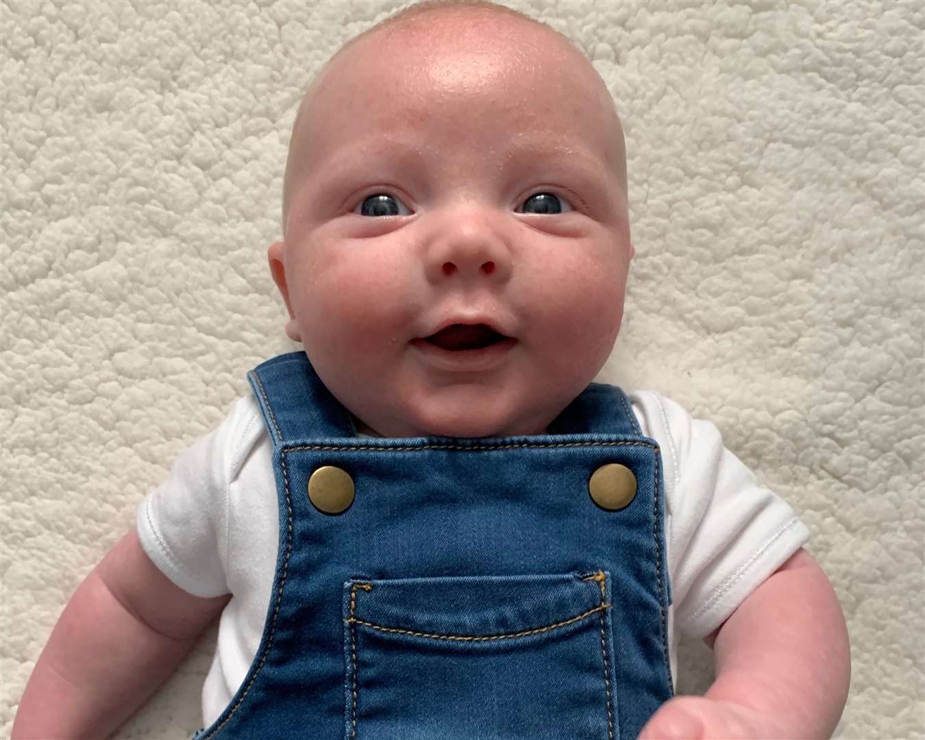 James and Louise GIbson's son William is six weeks old