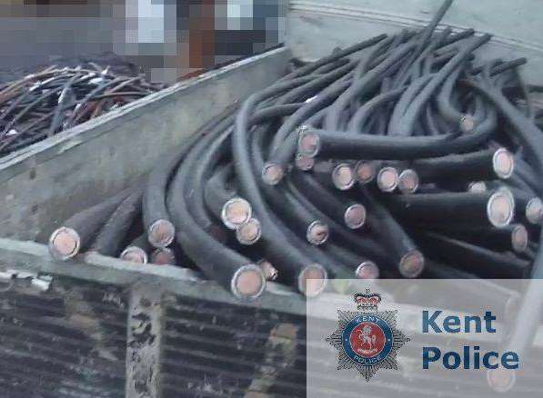 Copper cables. Credit: Kent Police