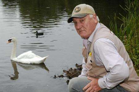 Chris Parker, who looks after the lake has found dead swans. Singleton Lake, Bucksford Lane, Ashford.