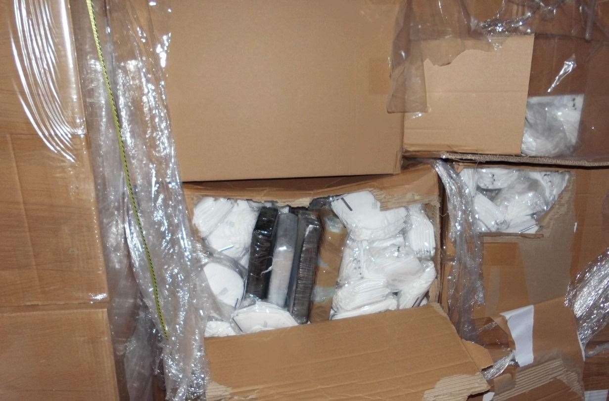 The Class A drugs, hidden among facemaks, have a street value of more than £1million Picture: Border Force