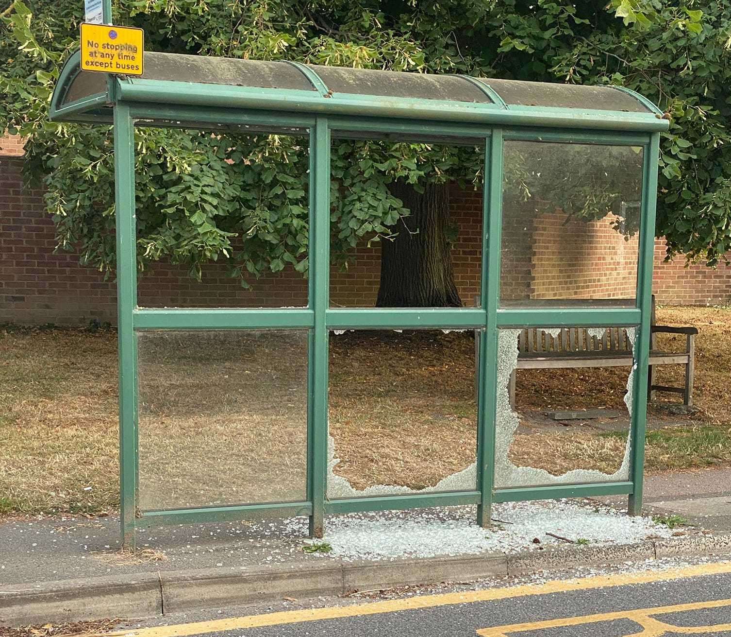 The bus shelter was targeted on two consecutive nights