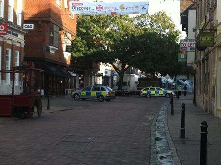 Police investigate incident at Canterbury city centre.