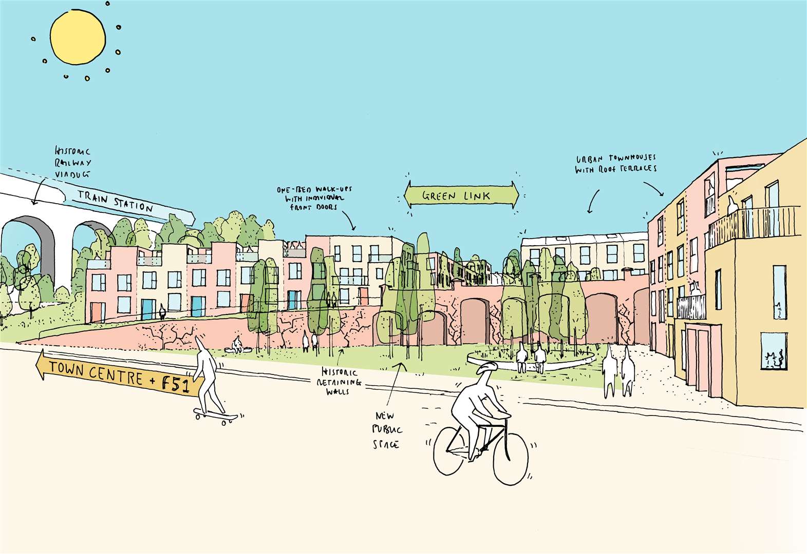A sketch released by the council shows how the land might look