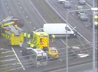 The crash, which is causing delays. Picture: Kent County Council highways