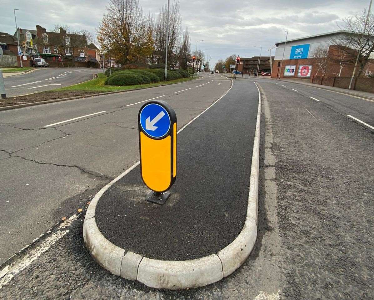 KCC says it has carried out the work to "encourage segregation of opposing traffic lanes"