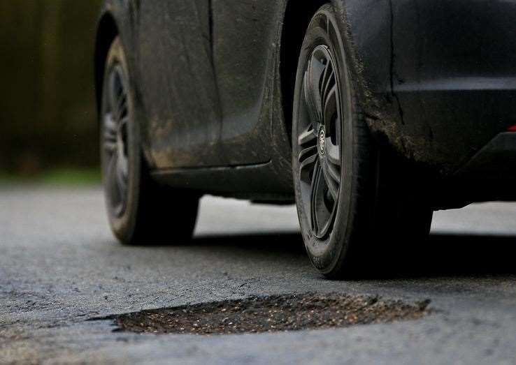 Kent had almost 12,500 more potholes than second-place county Staffordshire