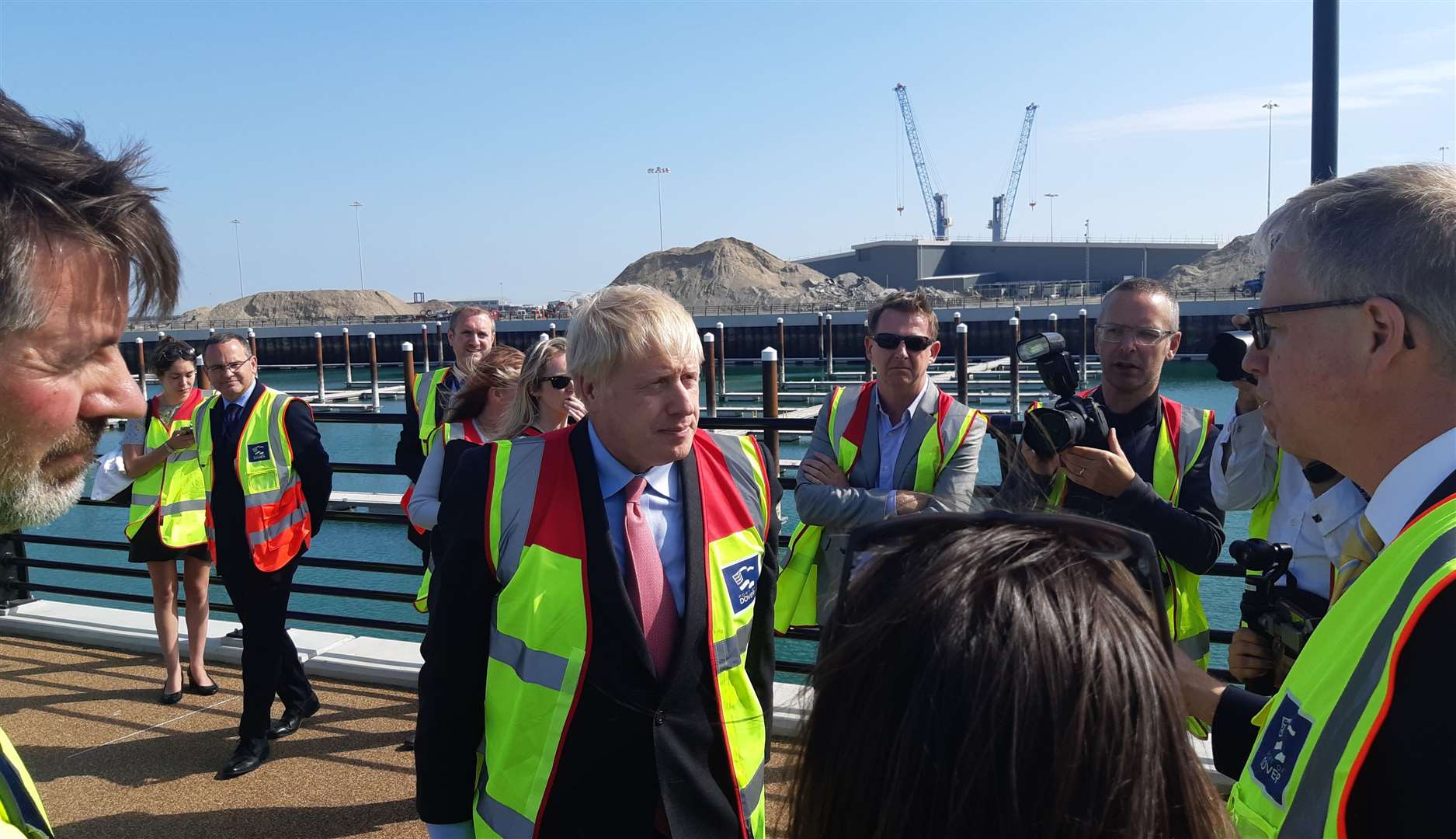 Boris Johnson in Dover before the hustings event in Maidstone