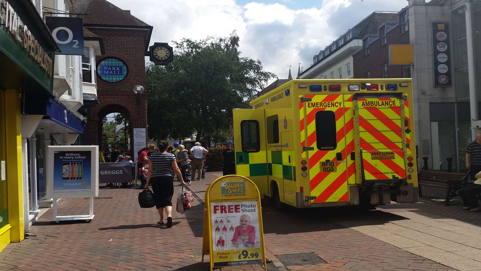 Police and ambulance were called to the High Street at 12.30pm
