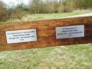 The bench lovingly cared for by the late James Smith had its two plaques stolen