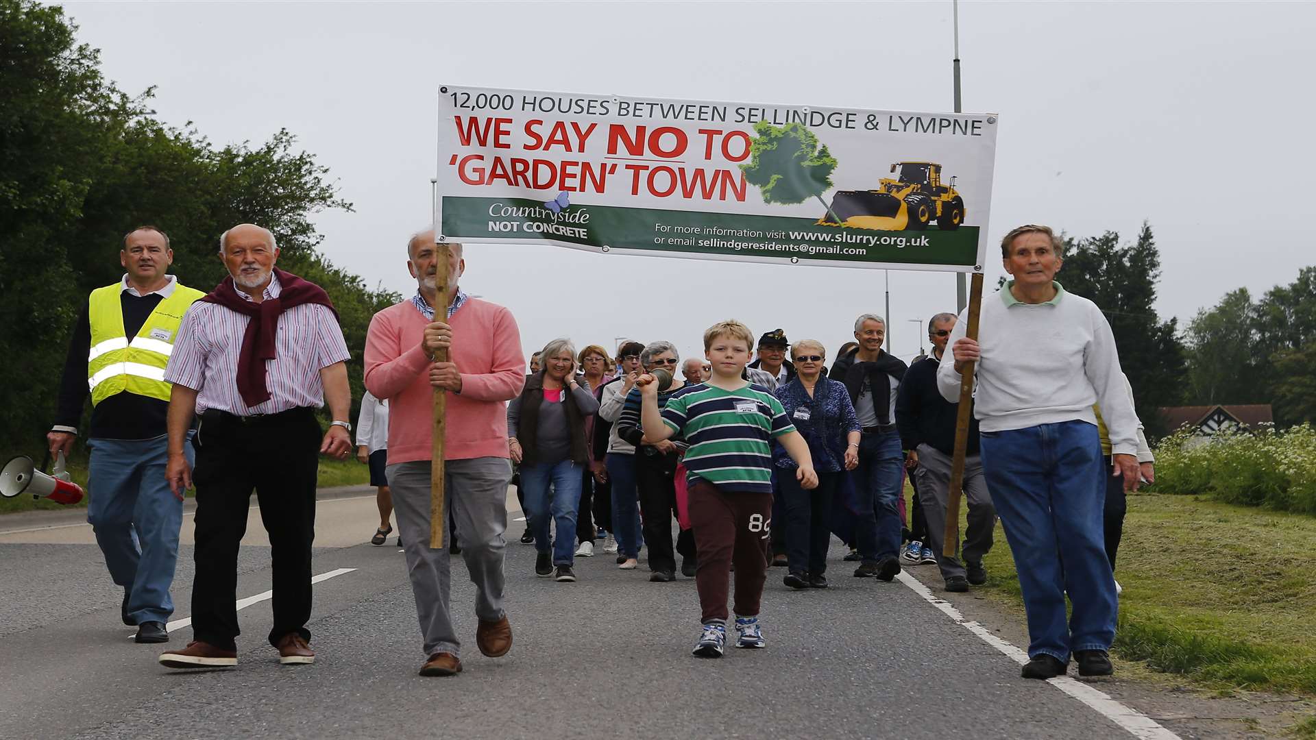 Marchers from Sellindge on Saturday. Pic by Matt Bristow